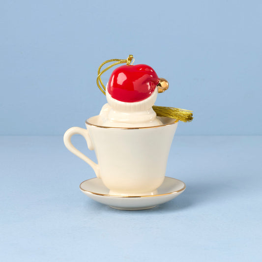 Coffee Tea & Me Snowman Ornament