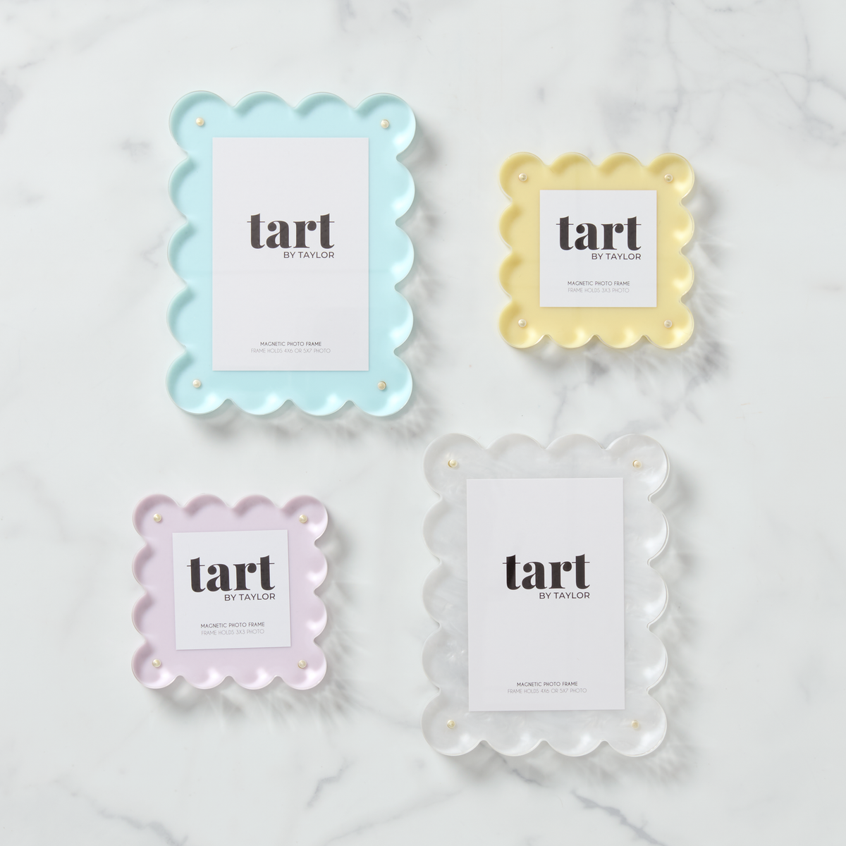 Pearl White Scalloped Acrylic Photo Frame