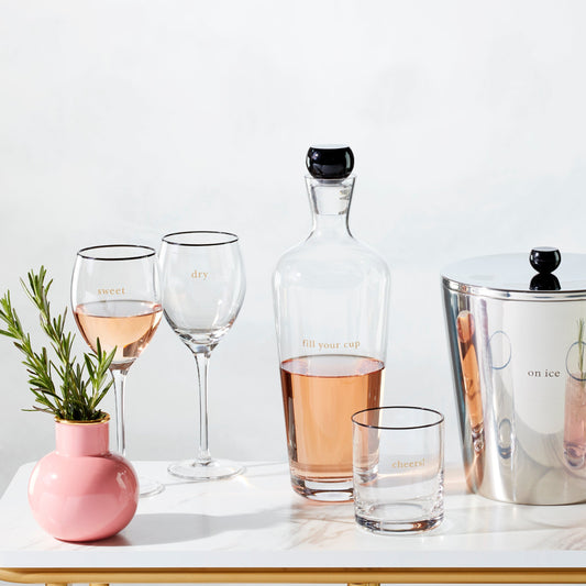 Cheers To Us Sweet & Dry Wine Glasses, Set of 2