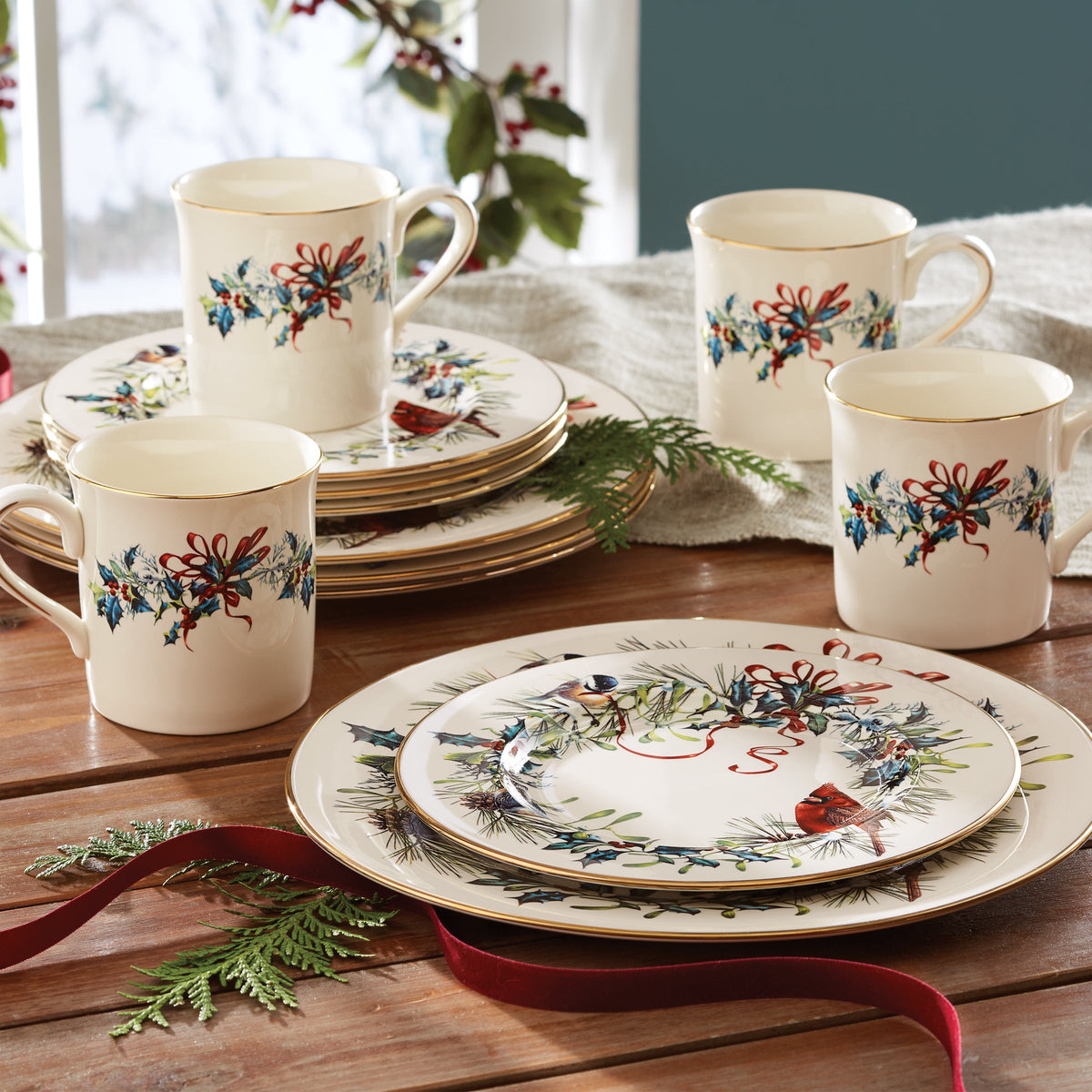 Winter Greetings Salad Plates, Set of 4