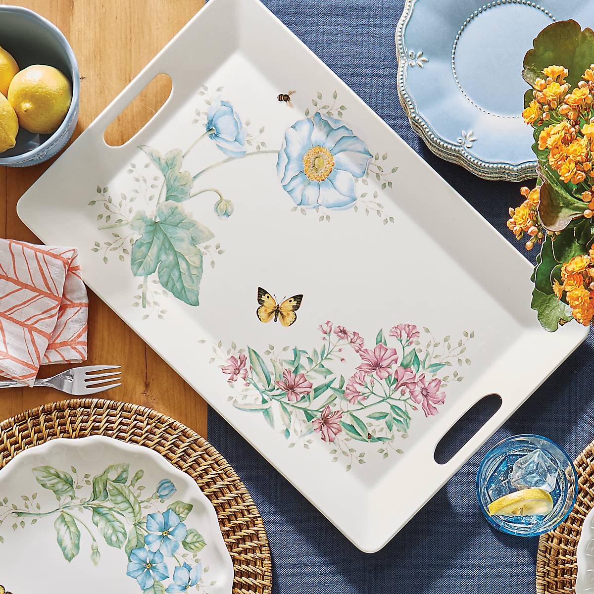 Butterfly Meadow Melamine Handled Tray
