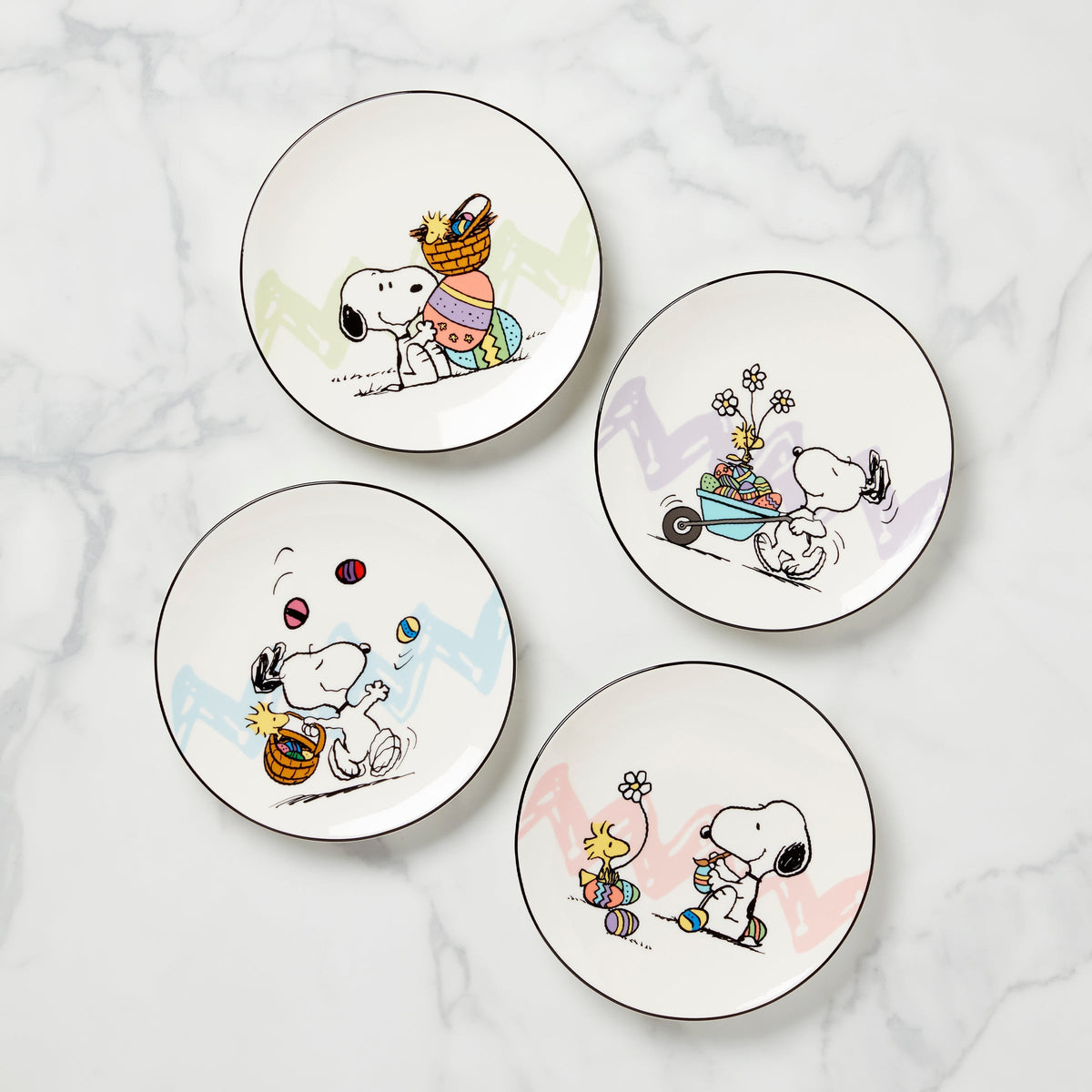 Snoopy Easter Accent Plates, Set of 4