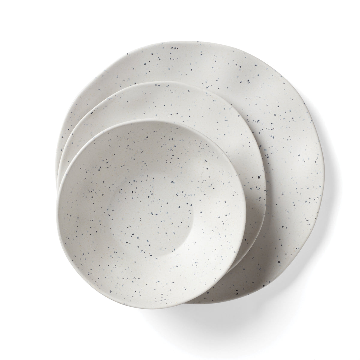 Terrazzo Melamine Cream 12-Piece Dinnerware Set