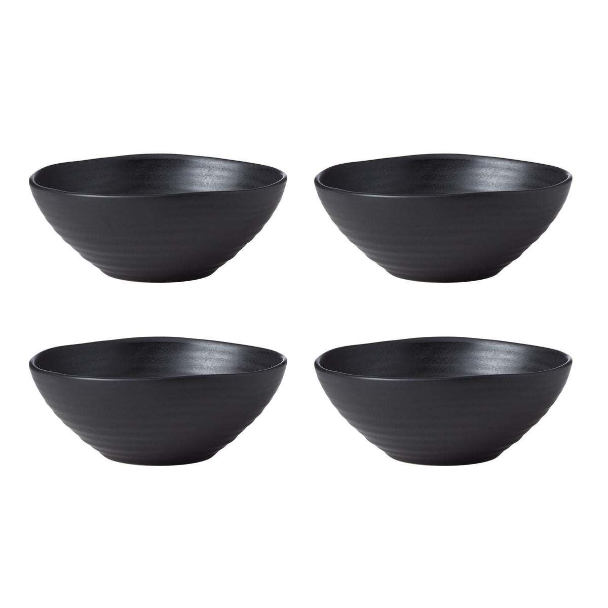 Ridge Black 12-Piece Dinnerware Set