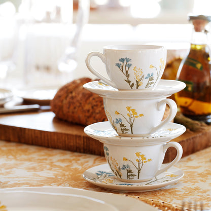 Wildflowers 8-Piece Espresso Cups & Saucers Set