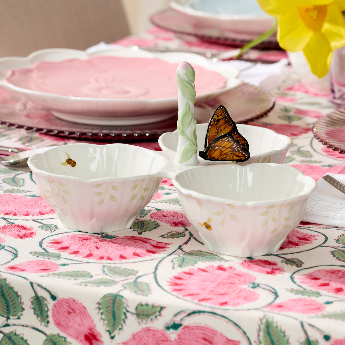 Butterfly Meadow Floral 3-Section Server