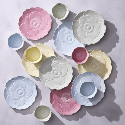 Butterfly Meadow Floral Yellow Accent Plates, Set of 4