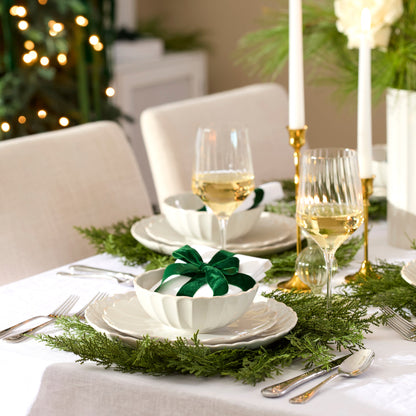 French Perle Scallop White 12-Piece Dinnerware Set