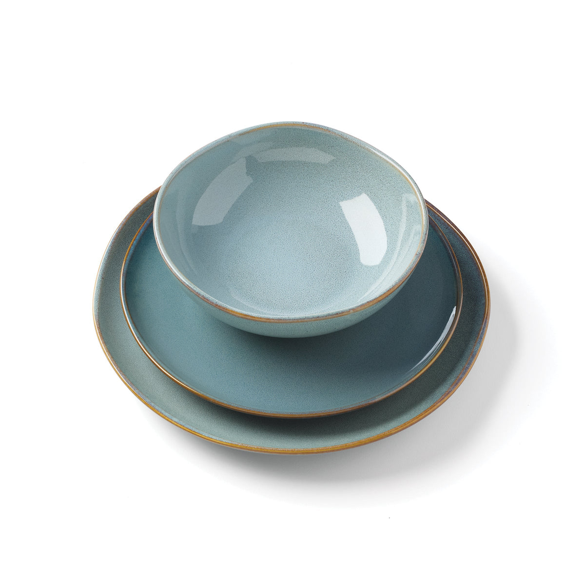 Organic Shades Blue 12-Piece Dinnerware Set