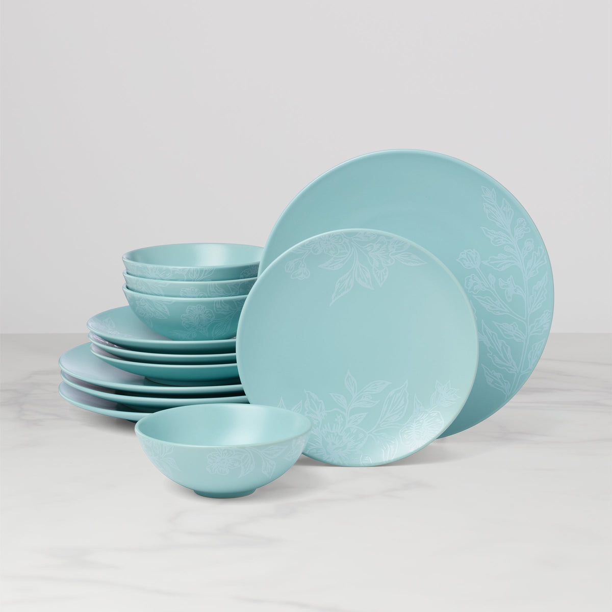 Roseto French Blue 12-Piece Dinnerware Set