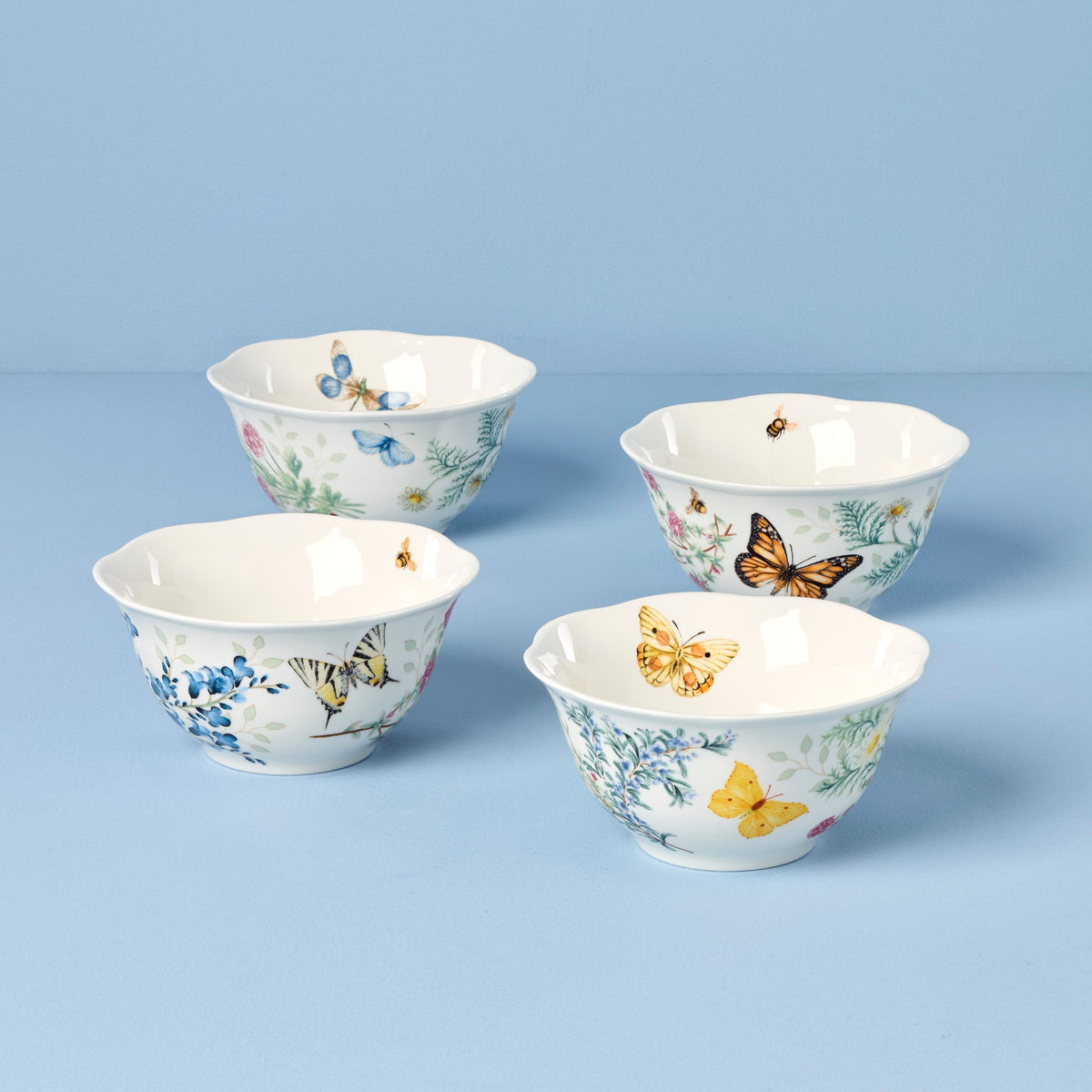Butterfly Meadow Herbs Rice Bowls, Set of 4