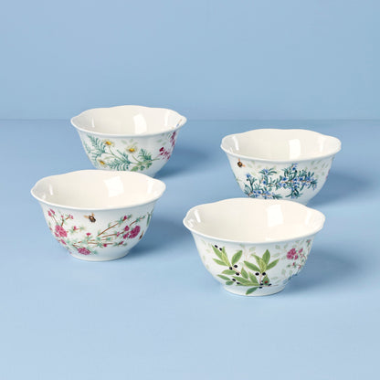Butterfly Meadow Herbs Rice Bowls, Set of 4