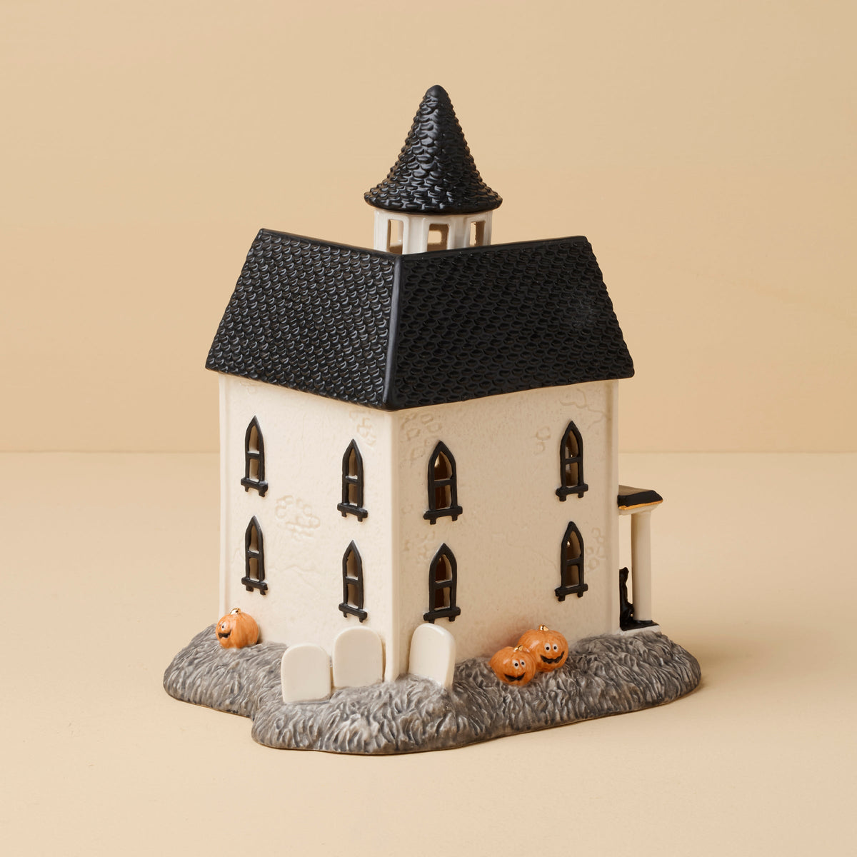 Vintage Halloween Lit Manor Figurine