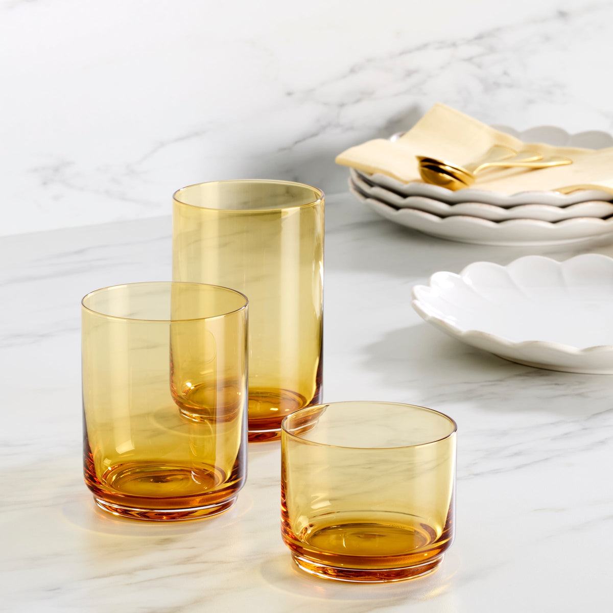 Tuscany Classics Stackable Amber Coolers, Set of 4