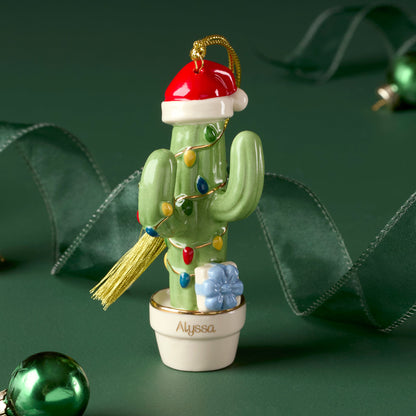 Personalized Christmas Cactus Ornament