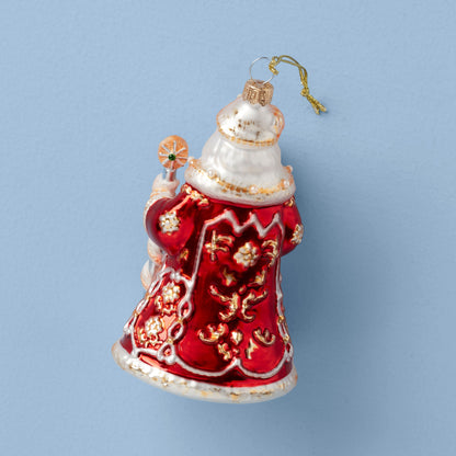 Blown Glass Santa Ornament