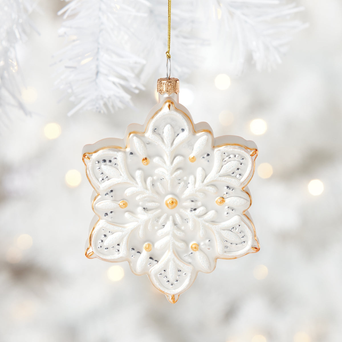 Blown Glass Snowflake Ornament
