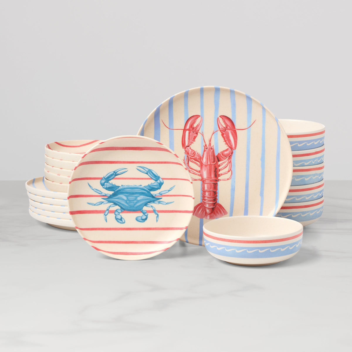24 Seven Melamine Wharfside 18-Piece Dinnerware Set