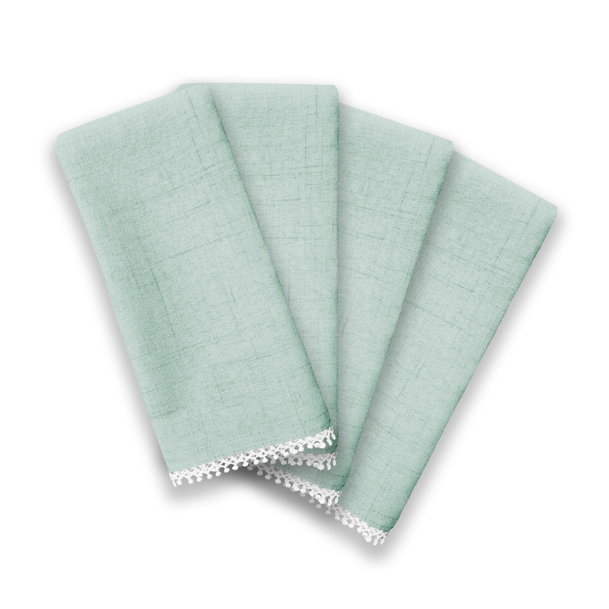 French Perle Solid Ice Blue Dinner Napkins, Set of 4