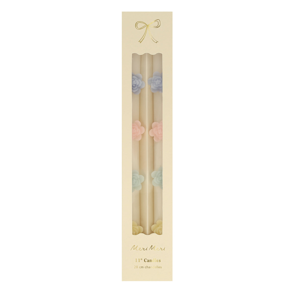 Pastel Flowers Taper Candles, Set of 2